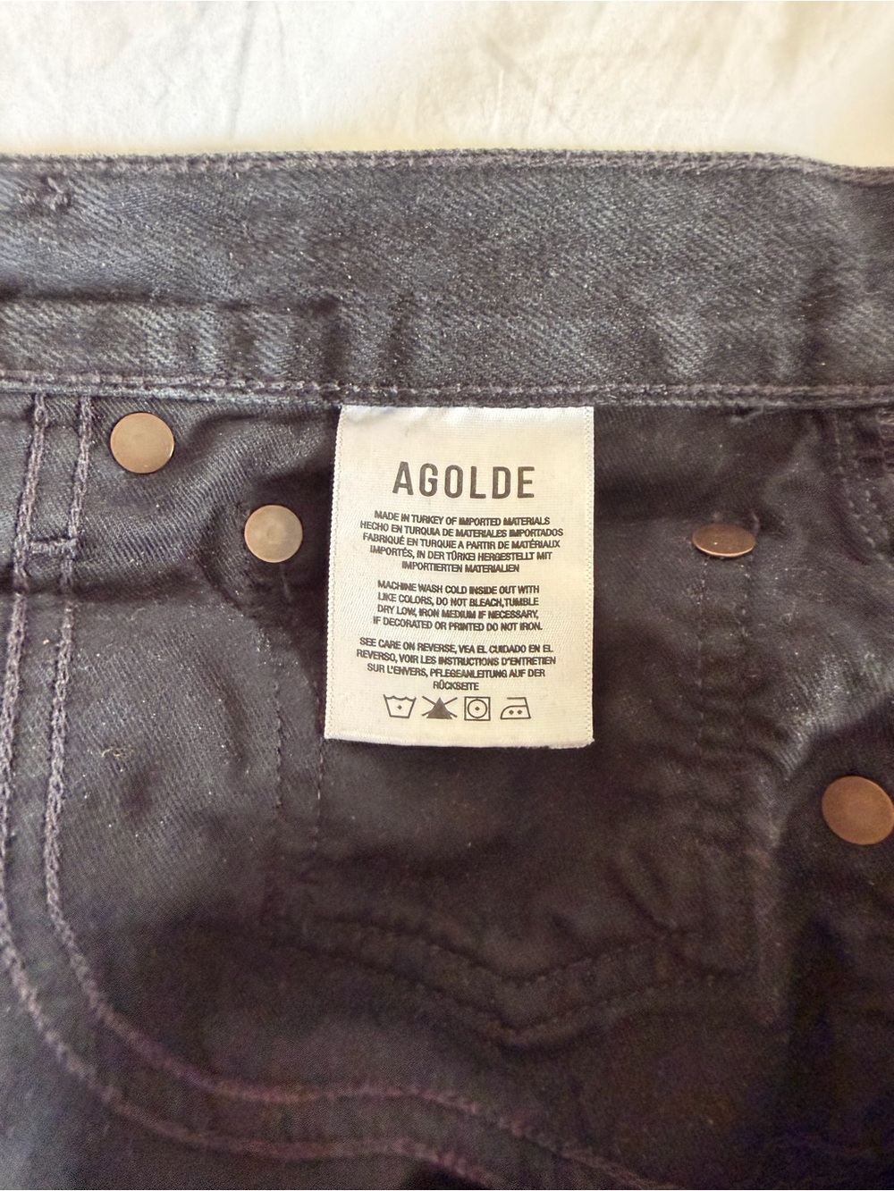 AGOLDE 90'S CROP MID RISE STRAIGHT (WEIGHTLESS) IN TAR - Picture 6 of 7